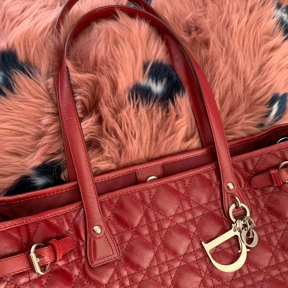 Dior Panarea Cannage Red Tote Great Condition - Picture 3 of 17
